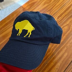 Navy Cap with Yellow Buffalo Embroidery